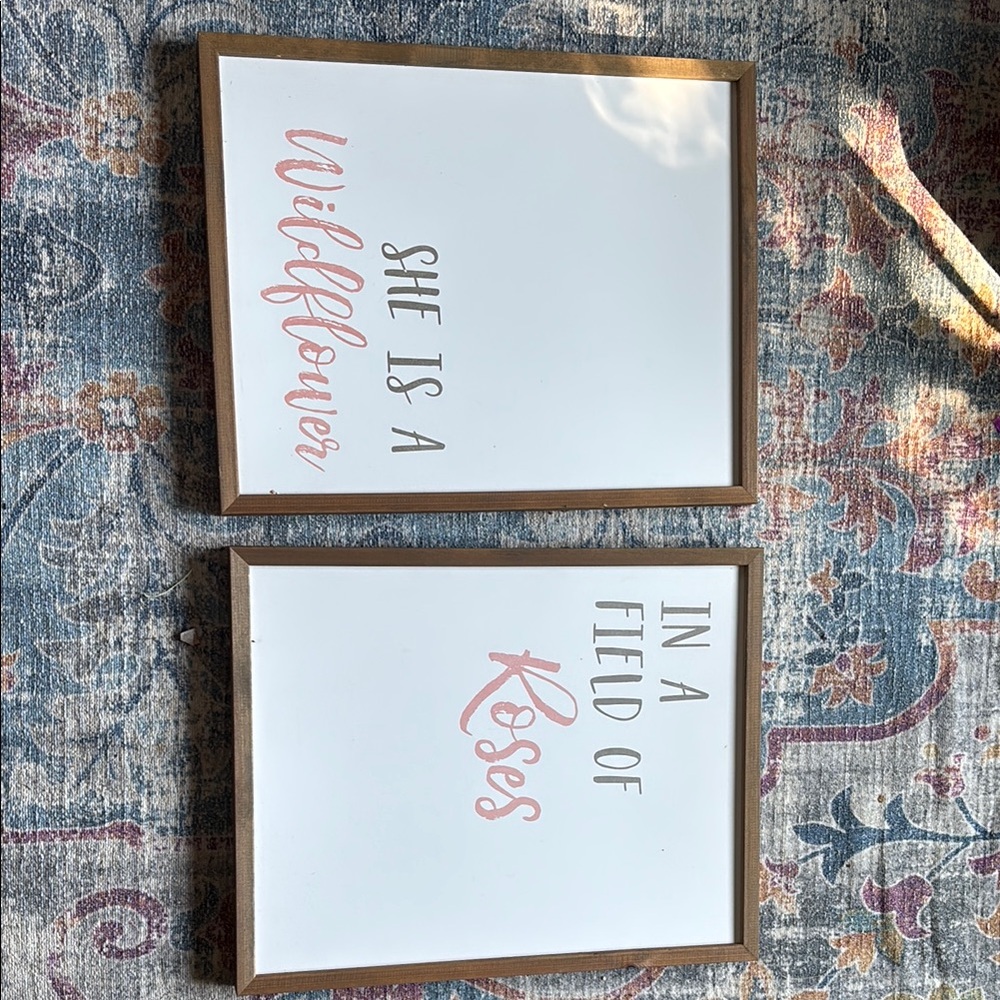 Inspirational Wall Art Set with Wood Frames